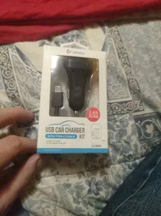 Cargador Coche Unico USB Tipo C 2.4A