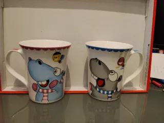 Pareja Tazas Desayuno Porcelana