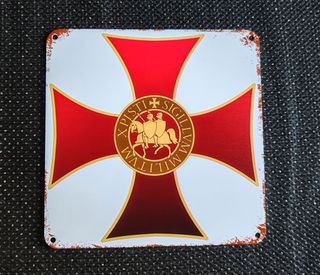 Chapa Cruz Templaria Metálica