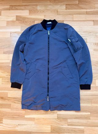 Chaqueta larga Zara azul