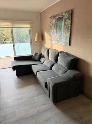 Sofá Chaise Longue Gris Oscuro con Arcón