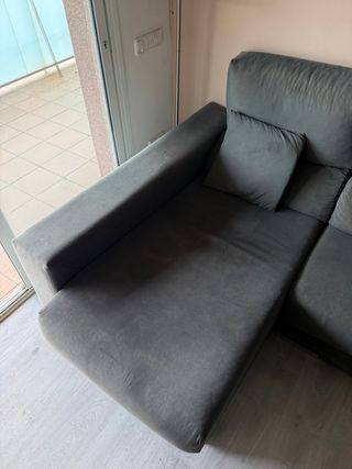 Sofá Chaise Longue Gris Oscuro con Arcón
