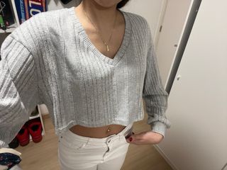 Jersey corto gris de punto