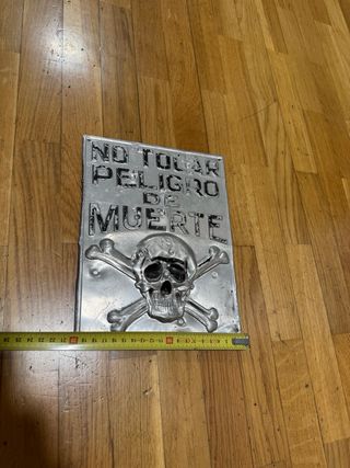 Chapa Peligro Muerte Calavera Años 60