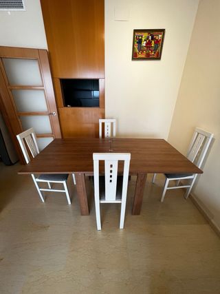 Mesa de comedor de madera extensible