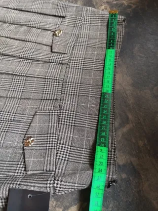 Falda pantalón plisada cuadros Zara nueva S