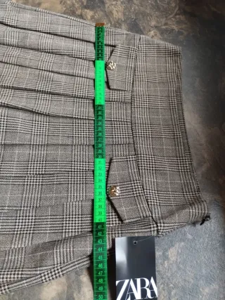 Falda pantalón plisada cuadros Zara nueva S