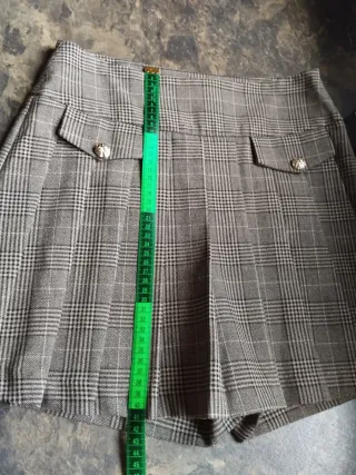 Falda pantalón plisada cuadros Zara nueva S