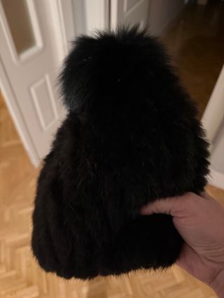 Gorro de pelo negro v ison