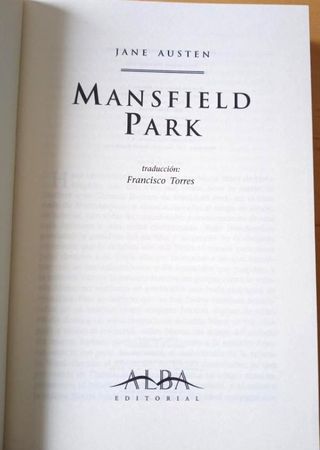 MANSFIELD PARK JANE AUSTEN