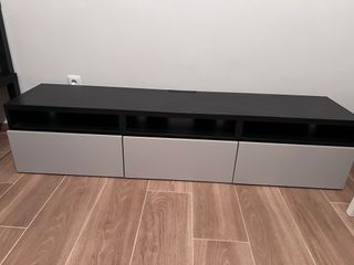 Mueble TV Besta Negro y Gris