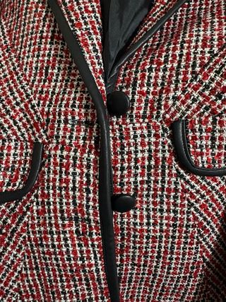 Blazer Bimani cuadros rojo y negro