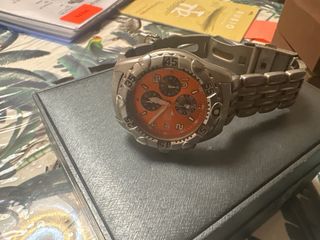 Reloj Lotus Cronógrafo Naranja y Plata