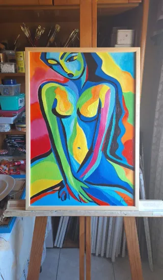 Cuadro abstracto hecho por hombre de 85 años