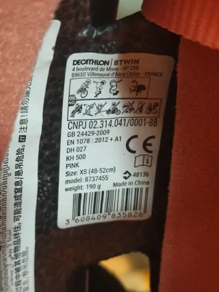 Casco bici/patinaje infantil rosa coral Decathlon.