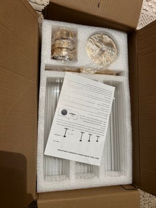 Candelabros dorados de cristal