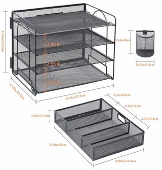 Organizador de escritorio Vikymyer 4 bandejas