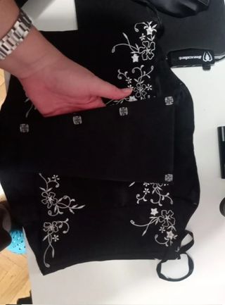 Vestido fiesta negro bordado talla M