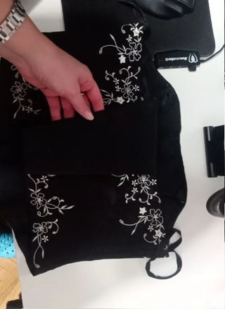 Vestido fiesta negro bordado talla M