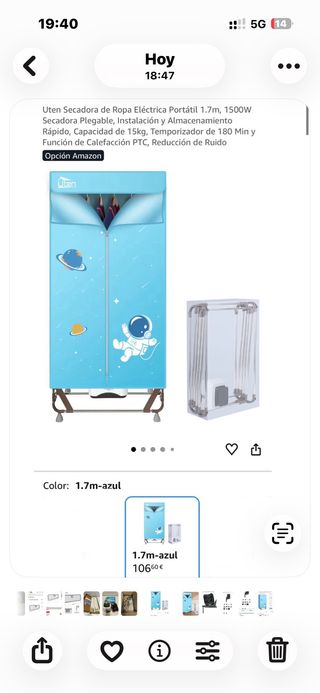 Secadora Eléctrica Uten 1500W