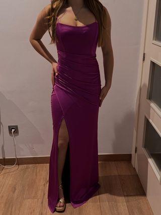 Vestido largo fiesta morado talla s / m