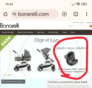 Silla coche bebé Bonarelli gris