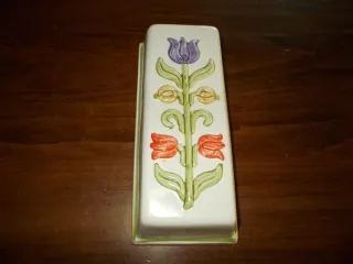 THUN formella grande fiore ramo rosa ceramica