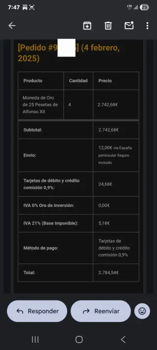 Monedas Oro 25 Pesetas Alfonso XII