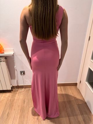 Vestido fiesta largo rosa talla s/m
