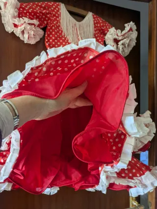 Vestido Flamenca de Niña estilo Marisol. Años 70.