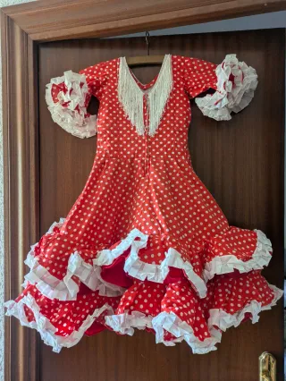 Vestido Flamenca de Niña estilo Marisol. Años 70.