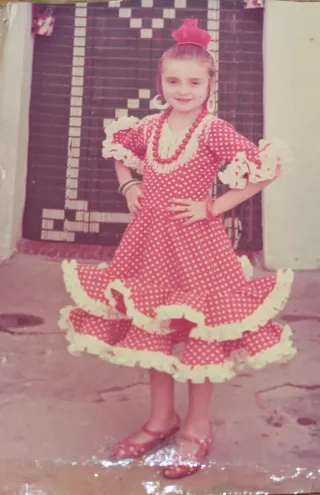 Vestido Flamenca de Niña estilo Marisol. Años 70.