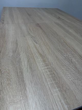 Mesa comedor extensible madera y blanco