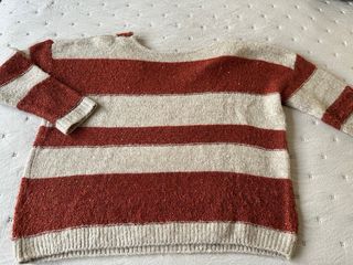 Jersey oversize de rayas con escote en pico – tall