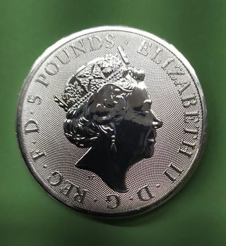 2021 Queen's Beast Completer Argento 2oz PROOF