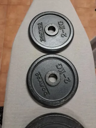 Discos de pesa Domyos 2kg y 5kg pesas disco