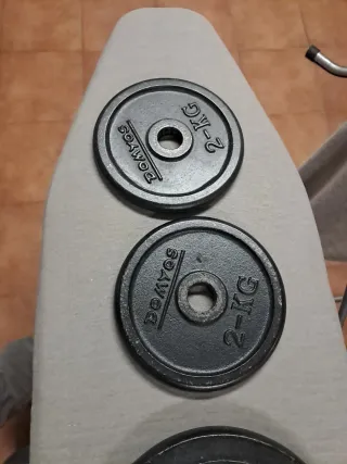 Discos de pesa Domyos 2kg y 5kg pesas disco