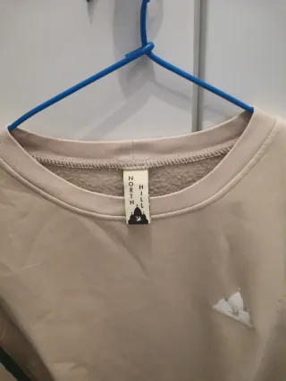 Sudadera Beige con Raya Verde