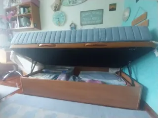 Cama canapé abatible madera 90x190
