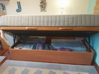 Cama canapé abatible madera 90x190