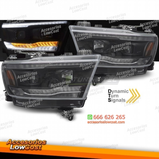 FAROS DELANTEROS PARA DODGE RAM 19-22 LUZ DE TUBO