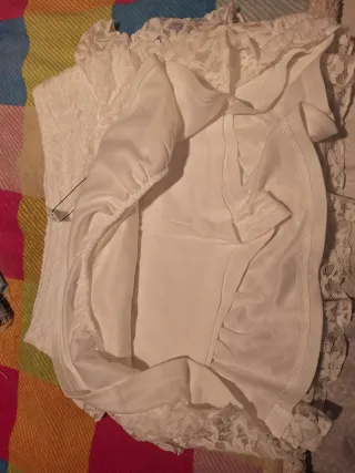 Falda de encaje blanca Talla S