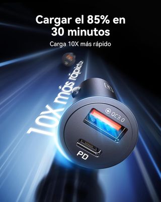 INIU Cargador Coche Carga Rápida, 60W Total [USB C