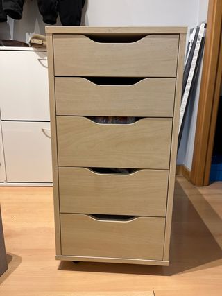 Cajonera ALEX Ikea con ruedas Abedul