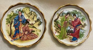 2 Platos Japoneses Porcelana fina Firmados S.XIX