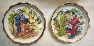 2 Platos Japoneses Porcelana fina Firmados S.XIX