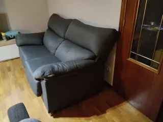 Sofá 3 plazas gris tela