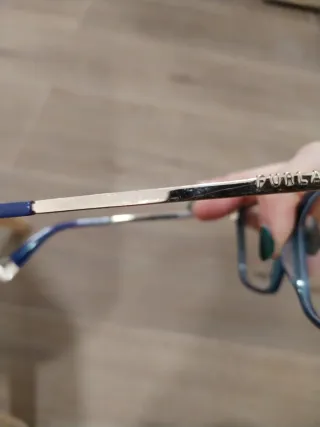 Gafas de vista Furla azul oscuro varillas doradas