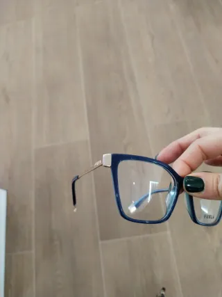 Gafas de vista Furla azul oscuro varillas doradas