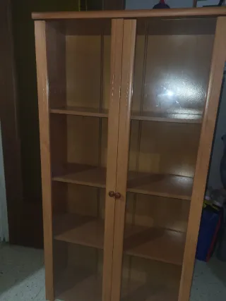 Armario de madera y cristal